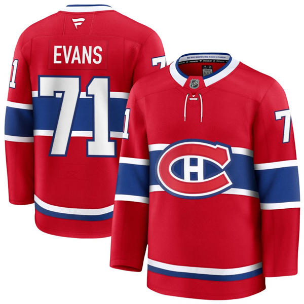 Mens Montreal Canadiens #71 Jake Evans Fanatics Home Red Jersey